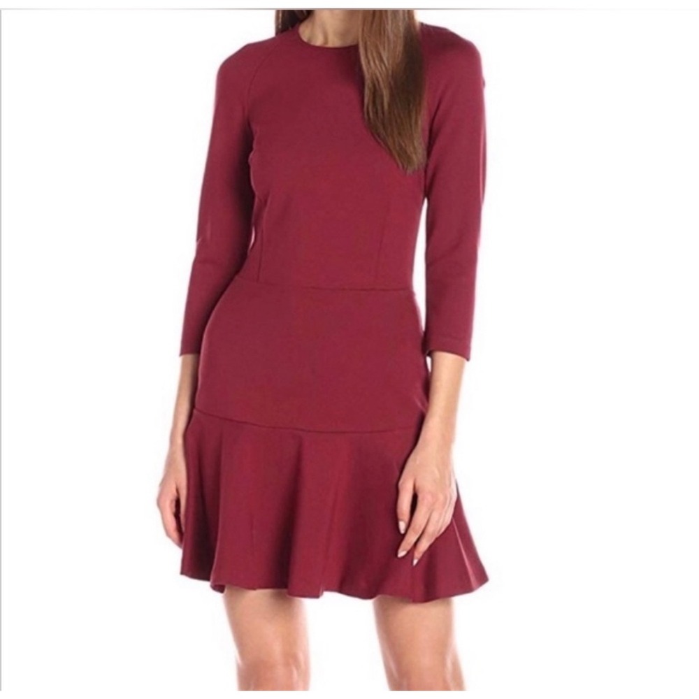 Armani Exchange fit and flare burgundy dress | SZ: M